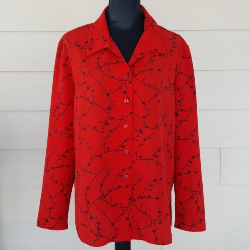 Vintage D'ALLAIRD'S Cherry Red Blouse (L)